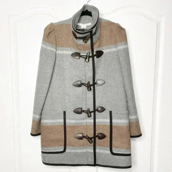 Veronica Beard - Flint Dickey Wool-Blend‎ Coat, Camel/Grey Multi Size XS - Picture 5 of 13